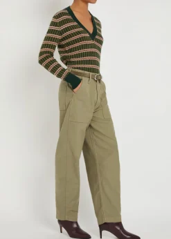 Fangirl Fatigue Flood barrel-leg cotton trousers