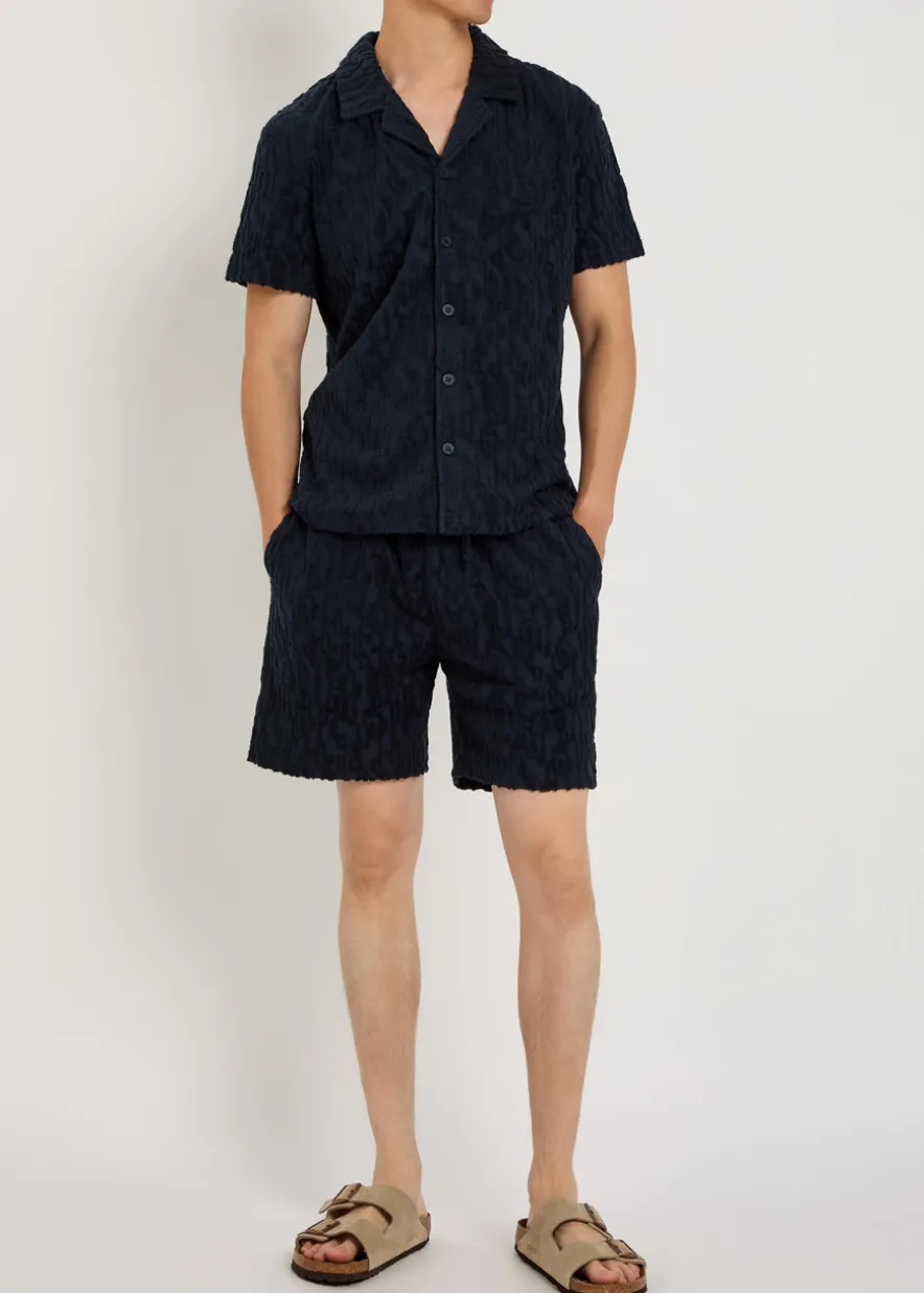 Fausto flocked-pattern terry shorts