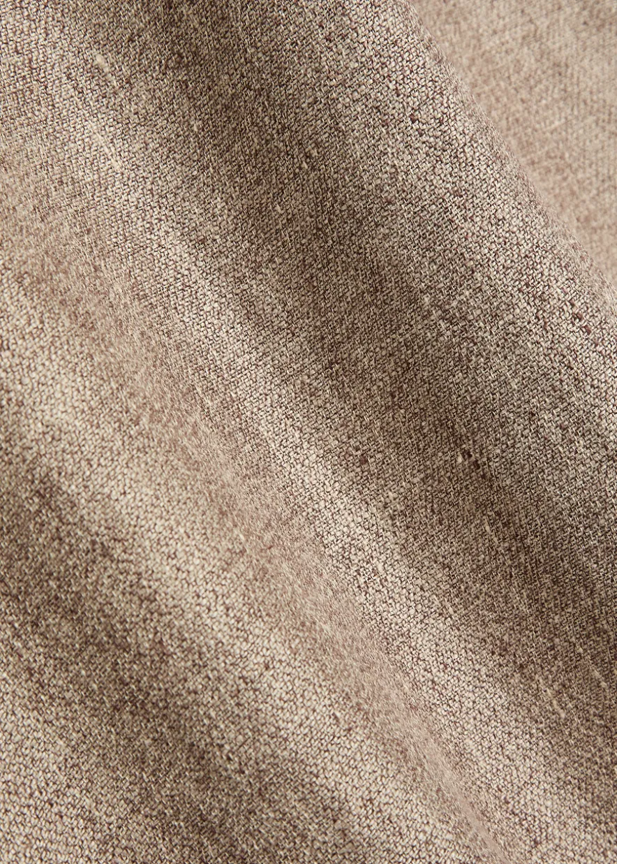 Faux leather panel linen top