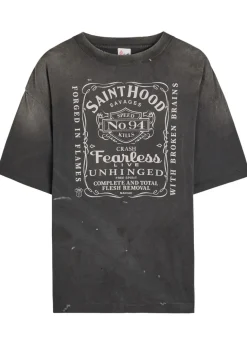 Fearless printed distressed cotton T-shirt