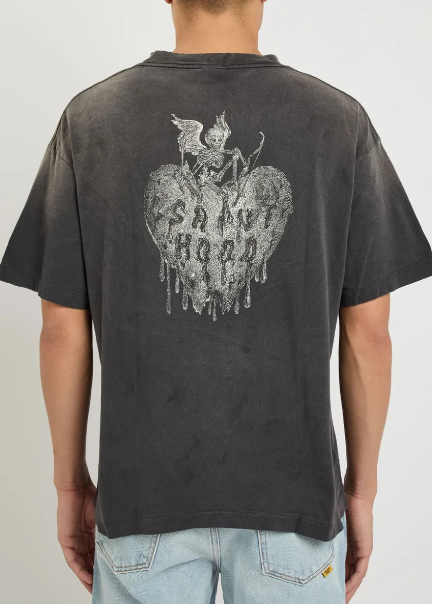Fearless printed distressed cotton T-shirt