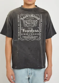 Fearless printed distressed cotton T-shirt