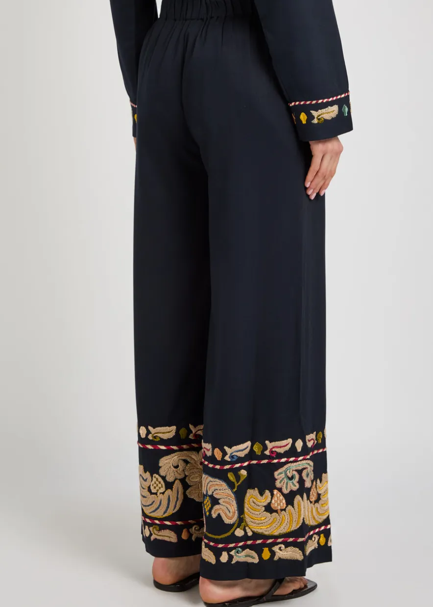 Feather Runner embroidered cotton-blend trousers
