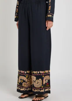 Feather Runner embroidered cotton-blend trousers