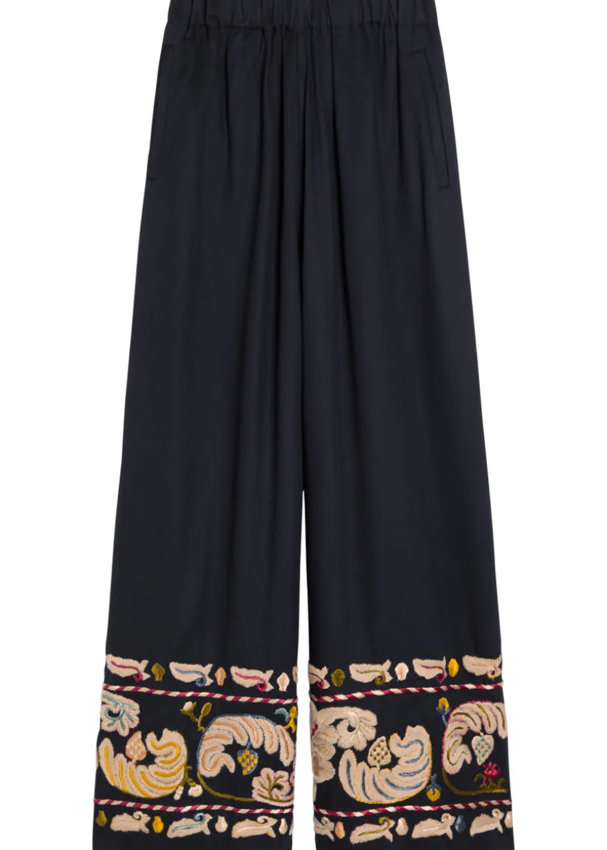 Feather Runner embroidered cotton-blend trousers