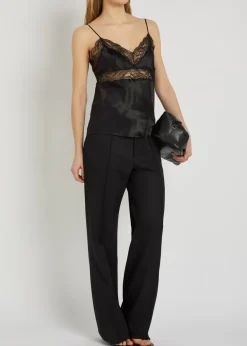 Felicie lace-trim silk cami top