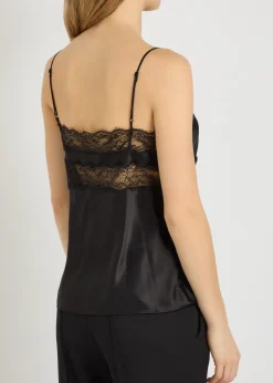 Felicie lace-trim silk cami top