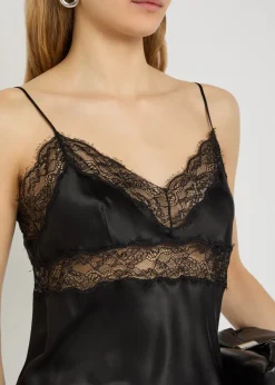 Felicie lace-trim silk cami top