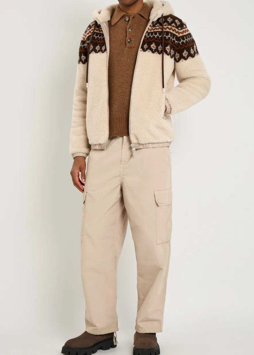 Felpa Aperta hooded teddy fleece jacket