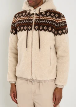 Felpa Aperta hooded teddy fleece jacket