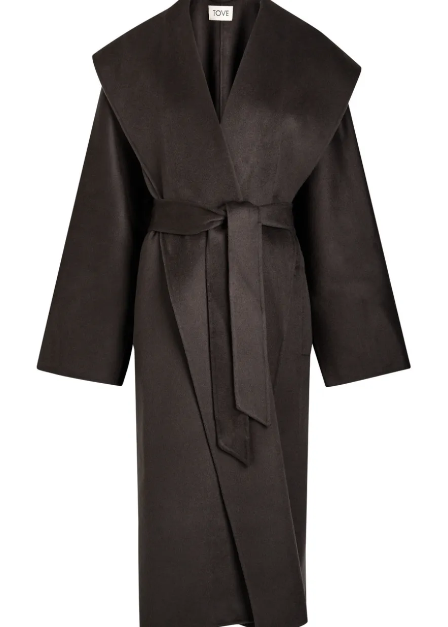Fenn belted wool-blend coat