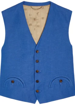 Feral silk and linen-blend vest