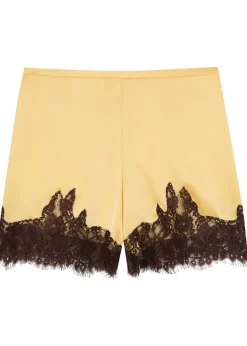 Fern lace-trim satin shorts