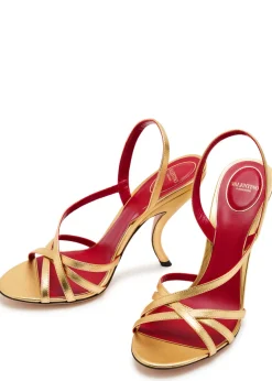 Fetishique metallic leather sandals