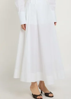 Fiamma cotton-poplin midi skirt