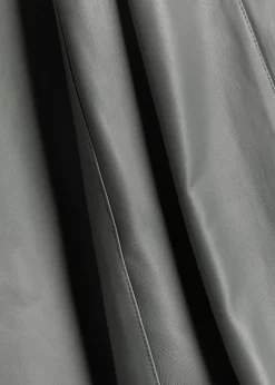 Fiamma leather midi skirt