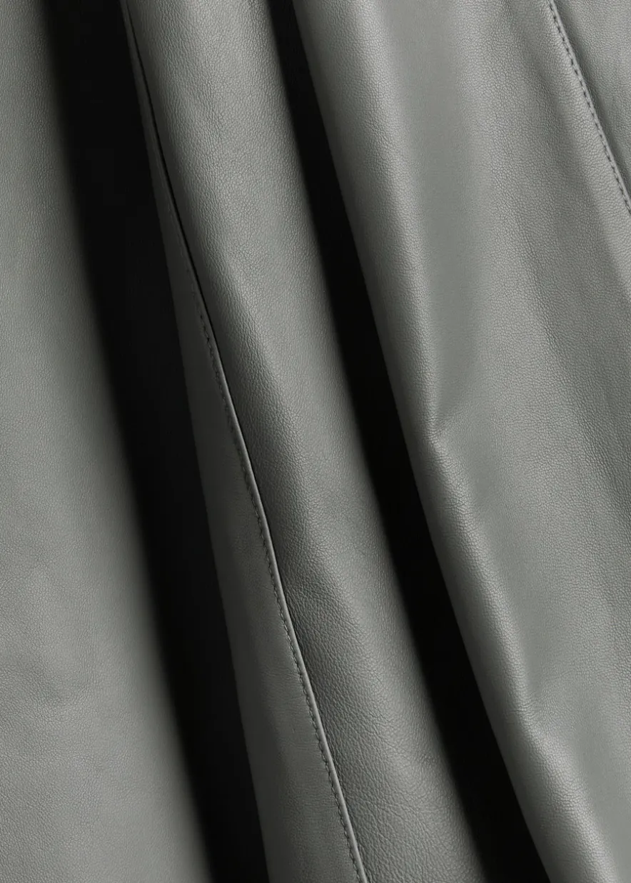 Fiamma leather midi skirt