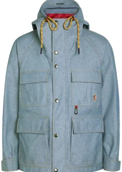 Field waterproof hooded denim jacket