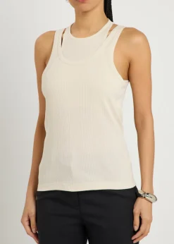 Filippa layered ribbed cotton tank