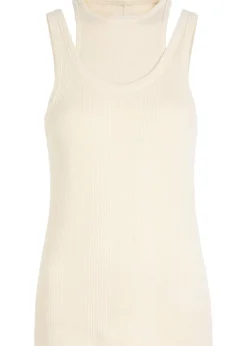 Filippa layered ribbed cotton tank
