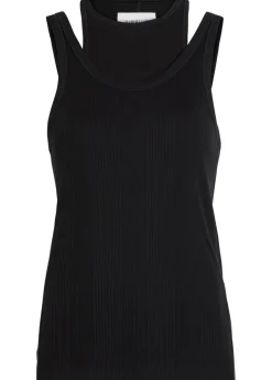 Filippa layered ribbed cotton tank