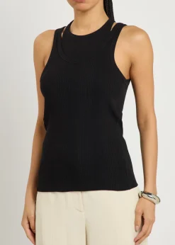 Filippa layered ribbed cotton tank