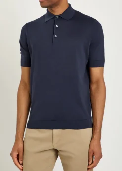 Fine-knit cotton polo shirt