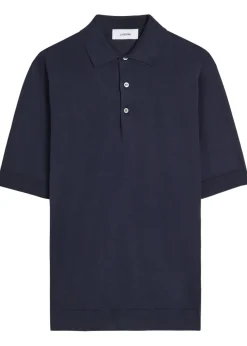 Fine-knit cotton polo shirt
