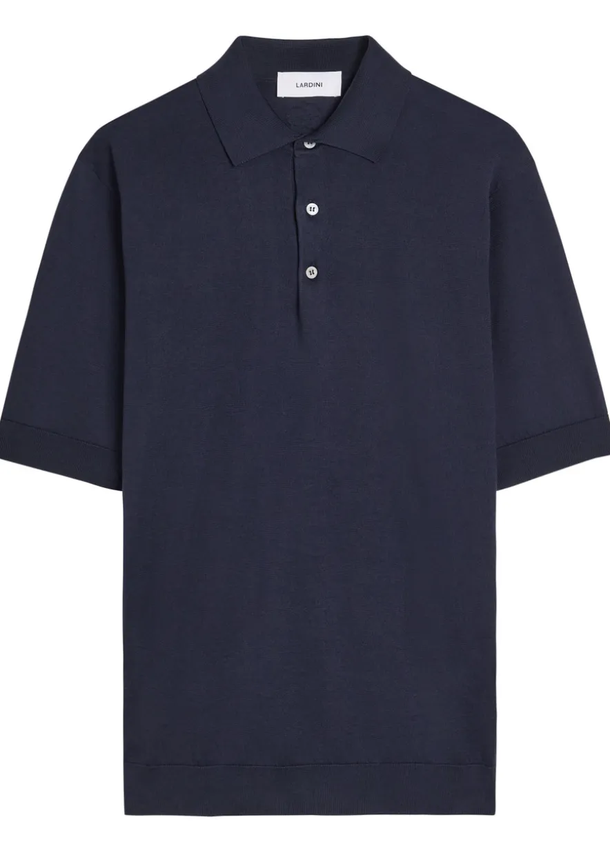 Fine-knit cotton polo shirt