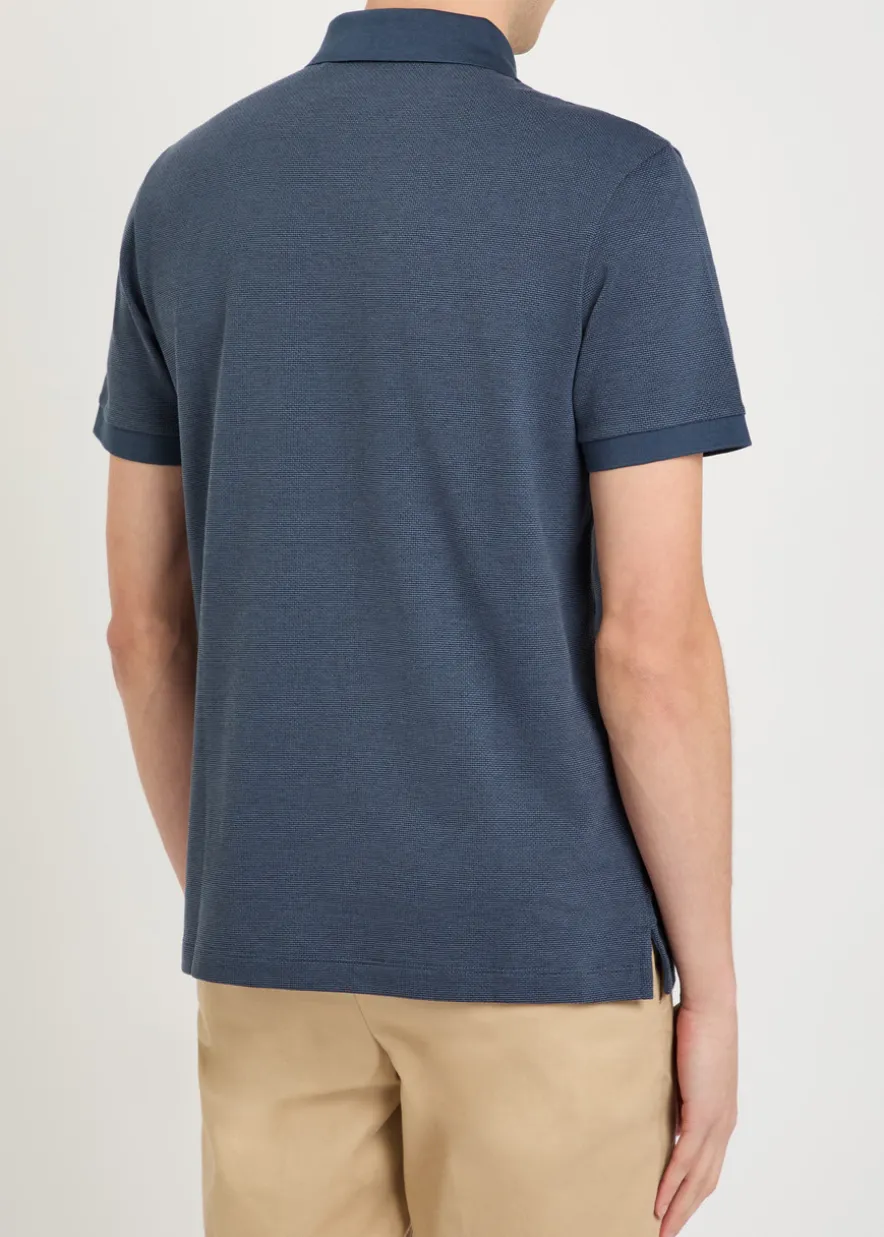 Fine-knit cotton polo shirt