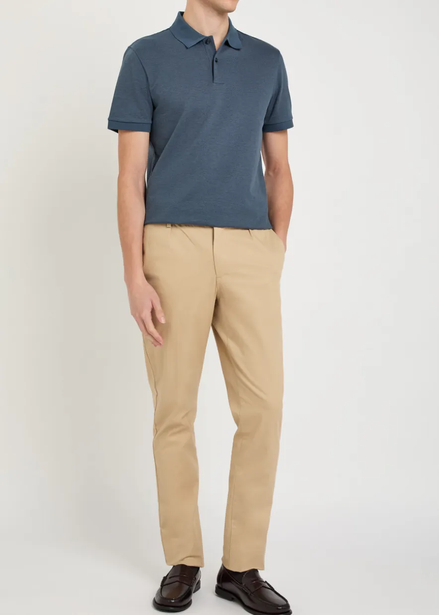 Fine-knit cotton polo shirt