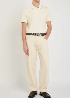 Fine-knit cotton polo shirt