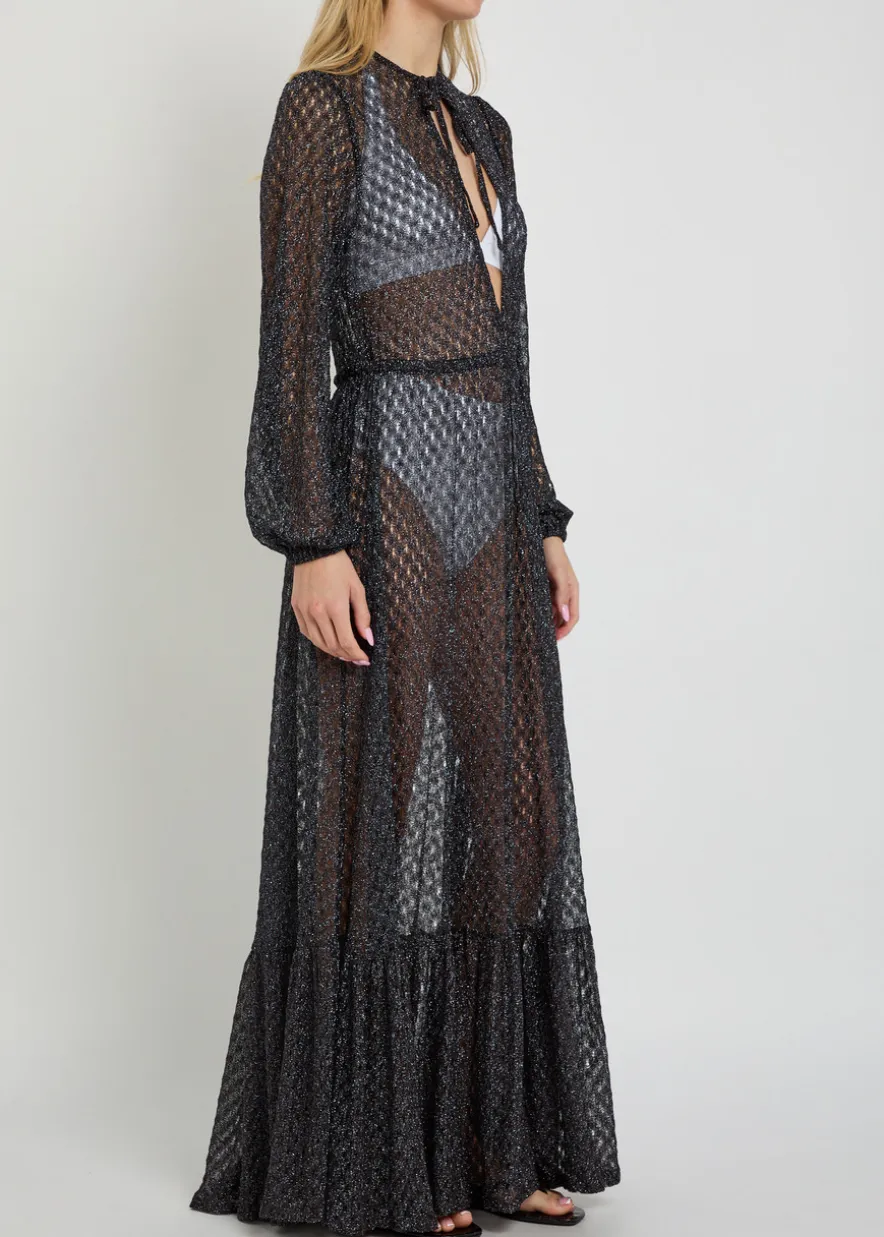 Fine-knit maxi beach dress