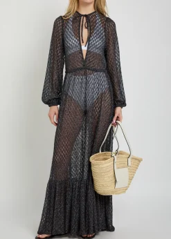 Fine-knit maxi beach dress