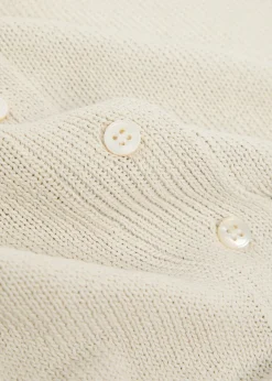 Fine-knit polo top