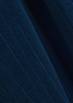 Fine-knit ribbed cotton polo shirt
