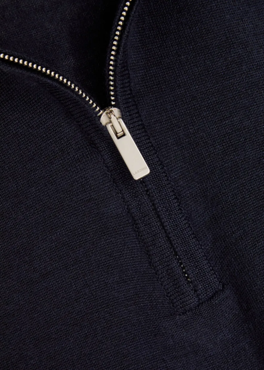 Fine-knit wool-blend polo shirt