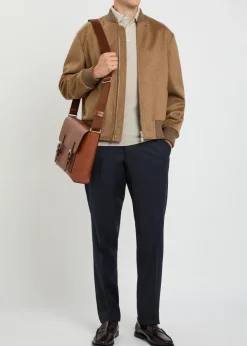 Fine-knit wool polo shirt
