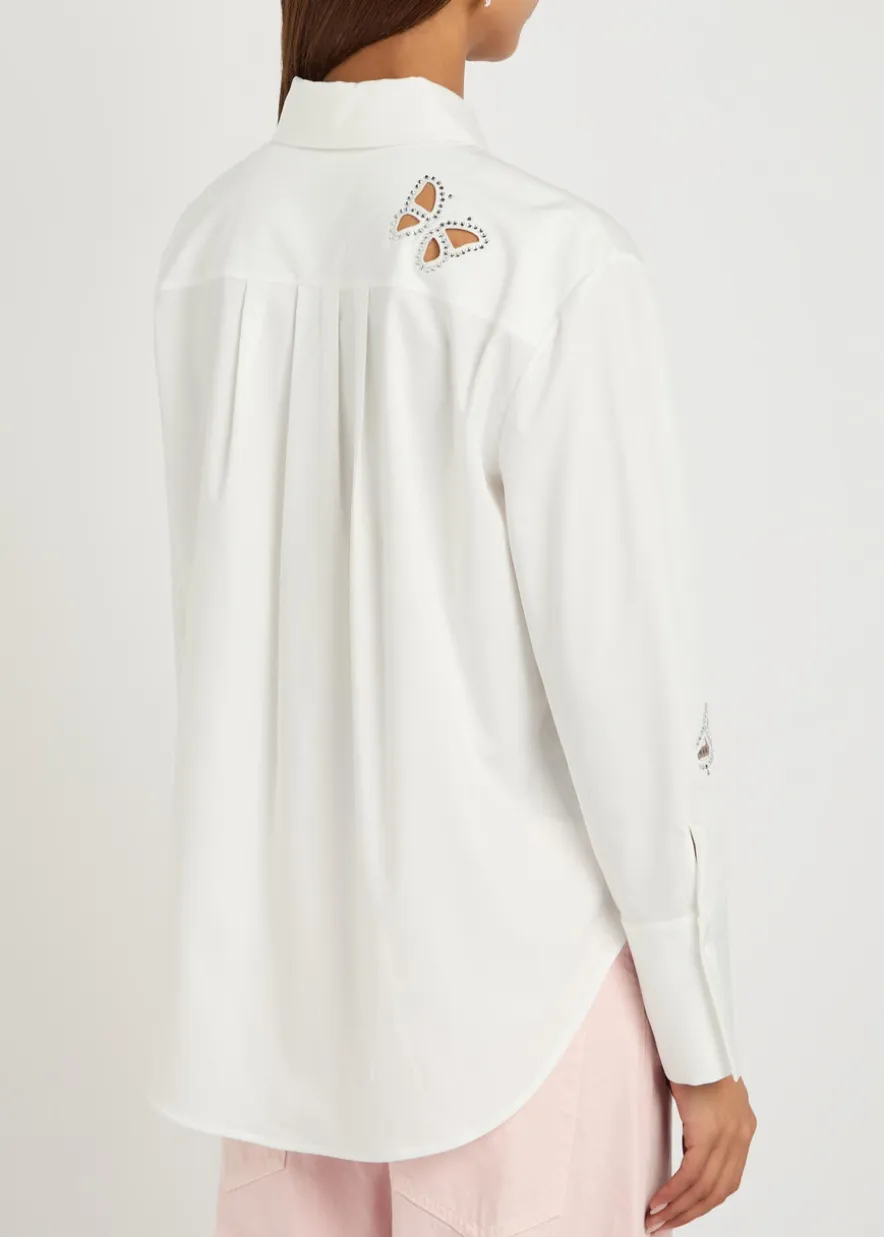 Finely embellished cut-out woven shirt