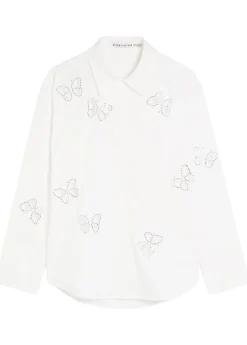 Finely embellished cut-out woven shirt
