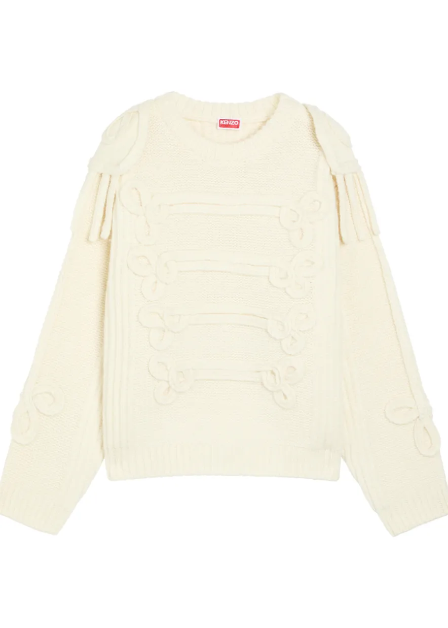 Fisherman cable-knit wool-blend jumper