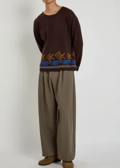 Fish School intarsia cotton jumper