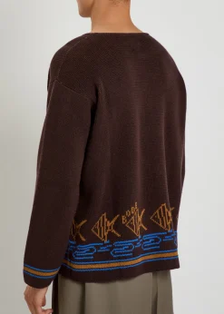Fish School intarsia cotton jumper