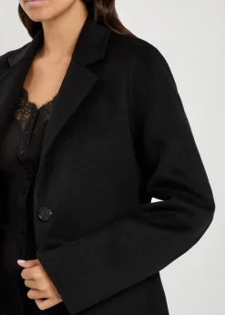 Fitted wool-blend coat