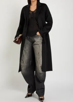Fitted wool-blend coat
