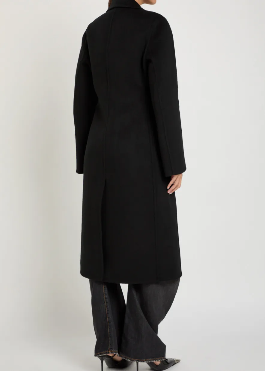 Fitted wool-blend coat