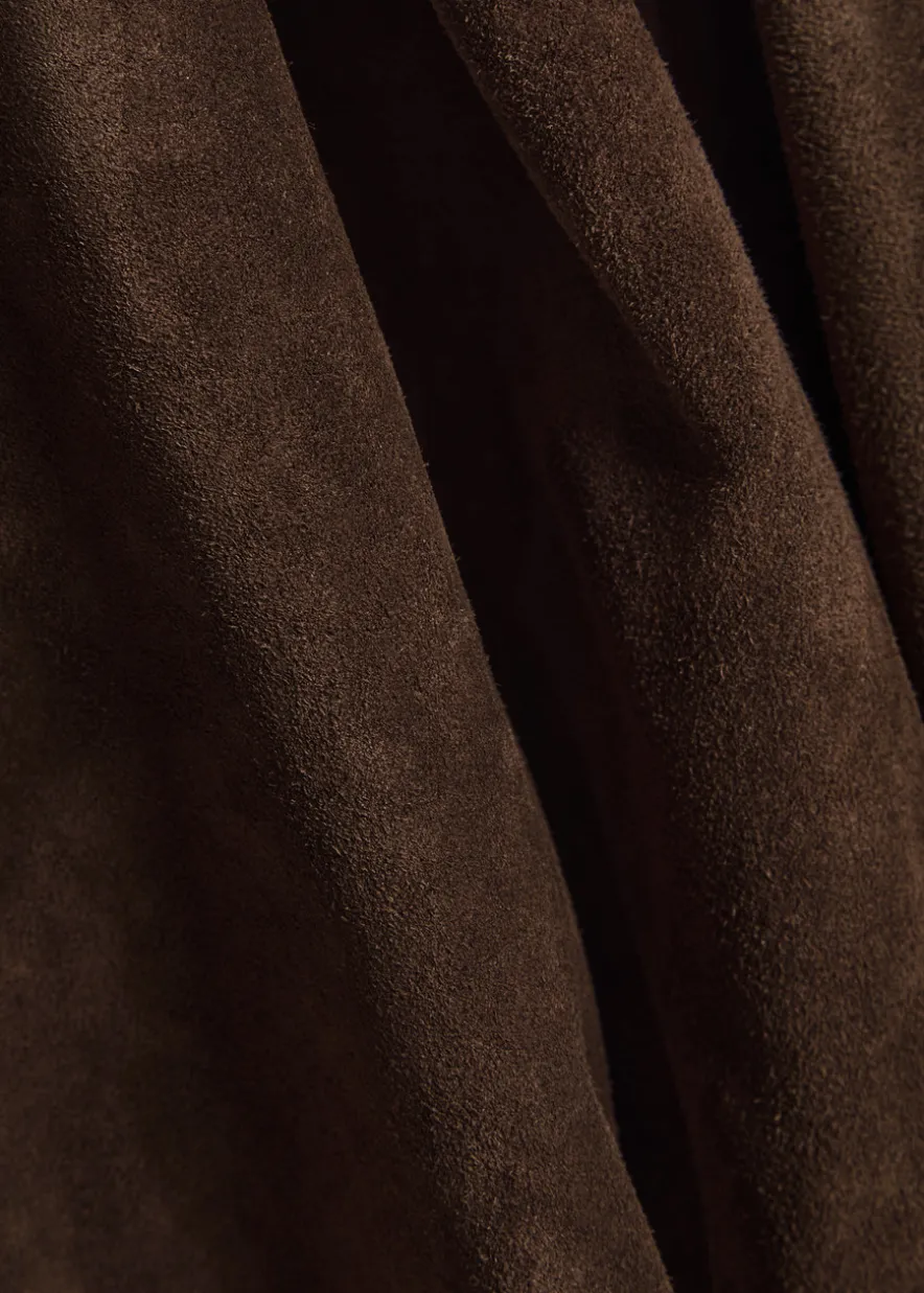 Flamina belted suede trench jacket