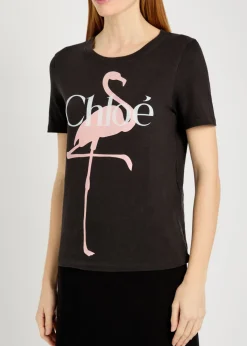 Flamingo printed cotton T-shirt
