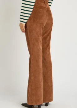 Flared-leg corduroy trousers