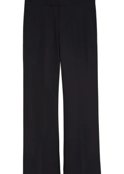 Flared-leg cotton-twill trousers